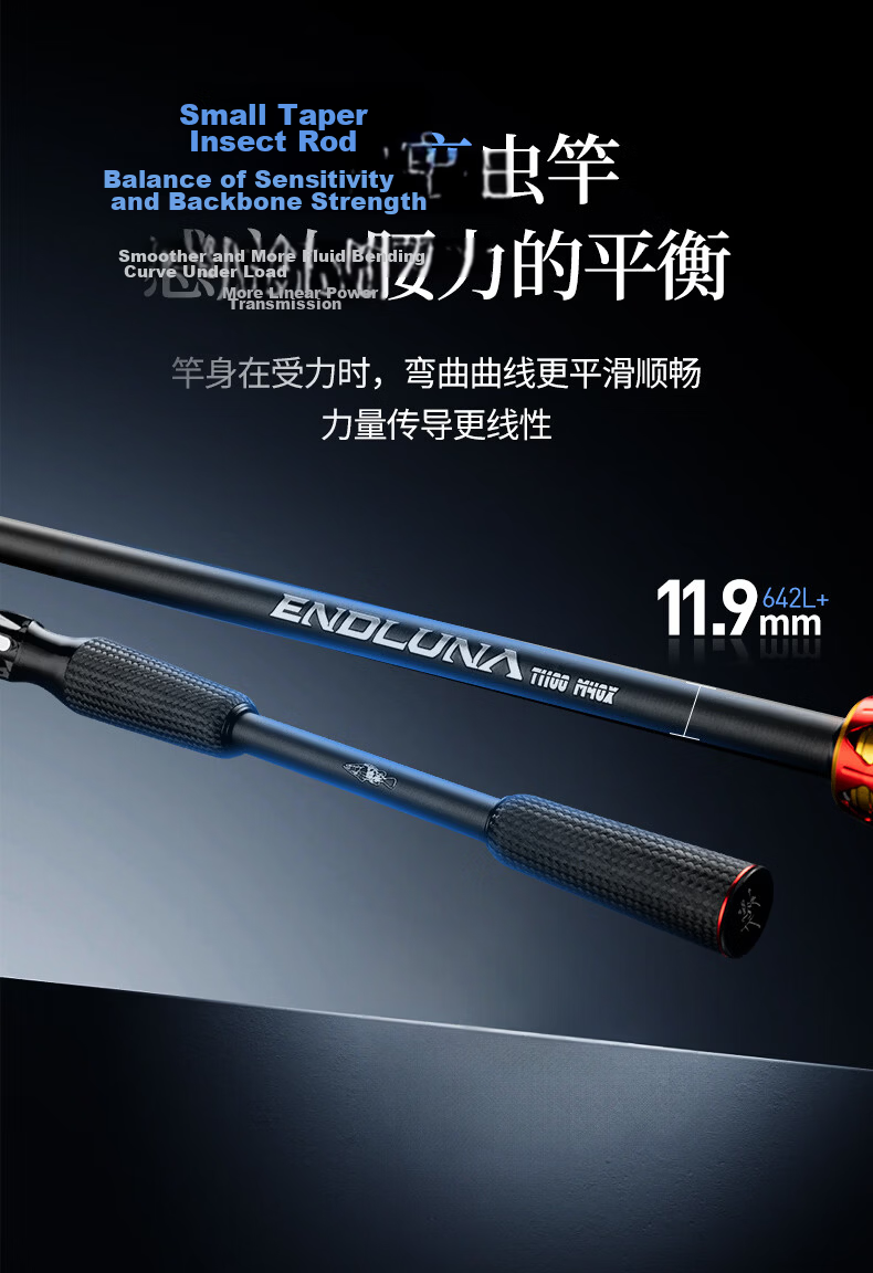 Jihu 1.98m Straight Handle Deluna M-Tuned Ultra-Fast Action Insect Rod Lightweight Lure Rod Versatile Fishing Rod Long Cast Lure Rod 8