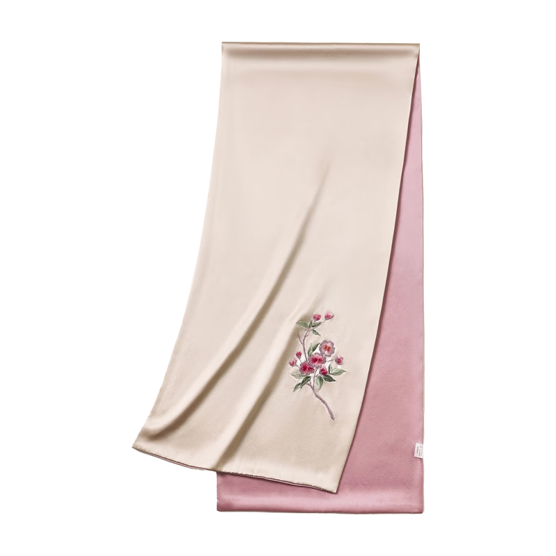Hangsilu Silk Scarf for Women, Suzhou Embroidery Mulberry Silk Shawl, Birthday Gift, Holiday Present for Girlfriend, Mother, Elders, High-End