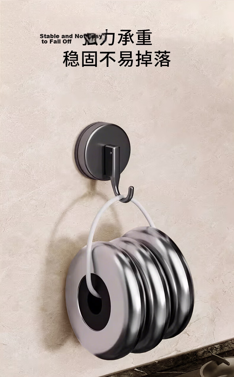 Baoshi Vintage Suction Cup Hooks 6-Pack Strong Load-Bearing No-Drill Over-the-Door Key and Towel Hangers for Bathroom 2