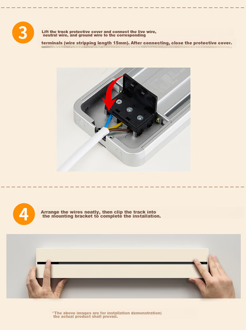 DELIXI Track Socket Cream Style Surface Mounted PC Material 8kW High Power Five-Hole Silver Osmanthus Yellow Adapter New Borderless Movable Rail 9