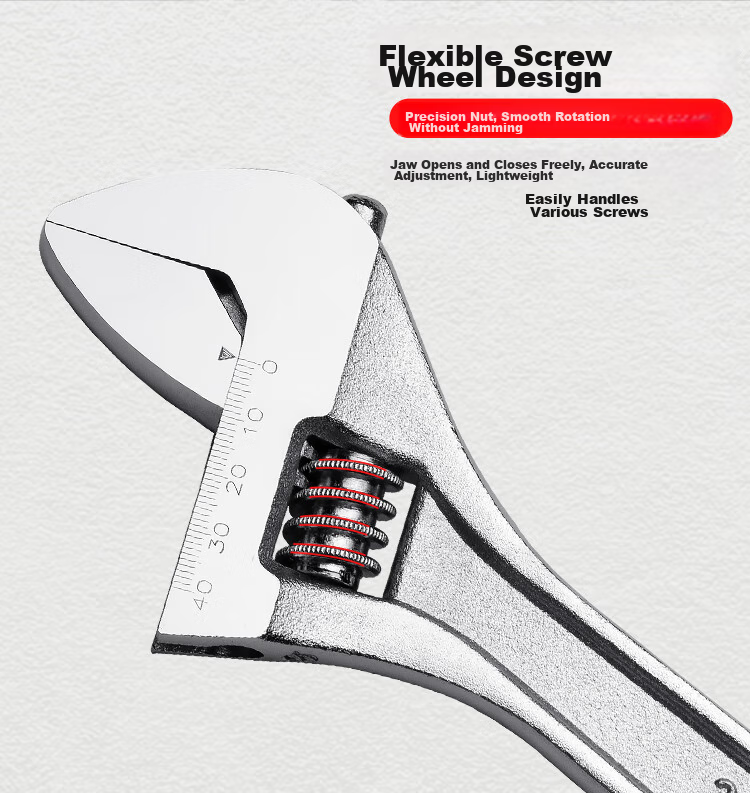JETECH Adjustable Wrench Light Handle Multi-Functional Open-End Wrench Household Repair Tool 12 Inch AW-12 4