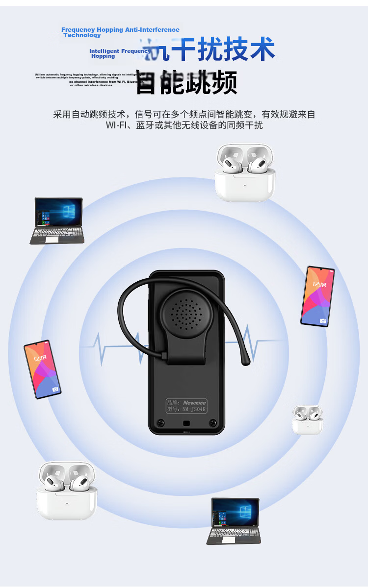 Newman Wireless Tour Guide System Multi-Channel Interpreter Headset On-Site Explanation Equipment Government Business Reception Scenic Tour One-to-Many Single Transmitter NM-JS04R 3