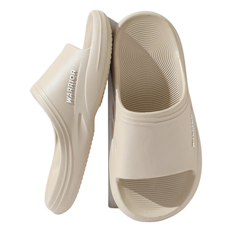 Warrior Men's Sports Slippers Indoor and Outdoor Non-Slip Thick Sole Casual Sandals HL0273 Khaki Size 40-41