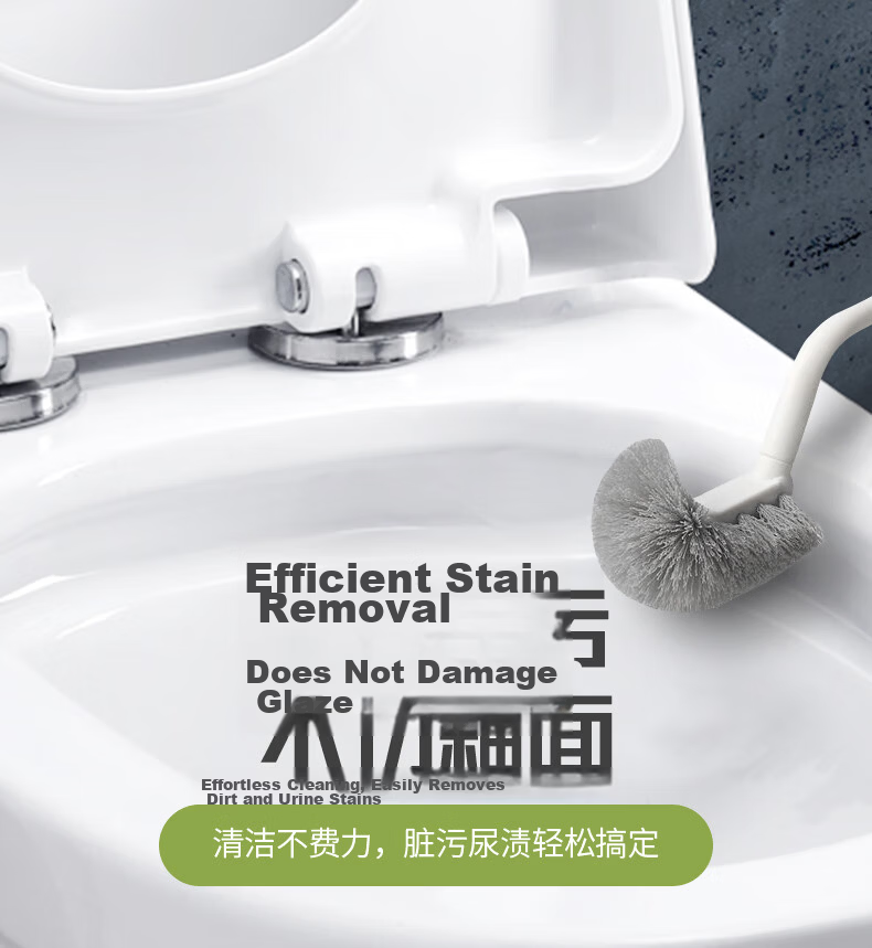 TOMMY DUCK Toilet Brush Hard Bristles No Dead Angle Wall-Mounted Squat Toilet Cleaning Tool Long Handle Toilet Cleaner Brush 7