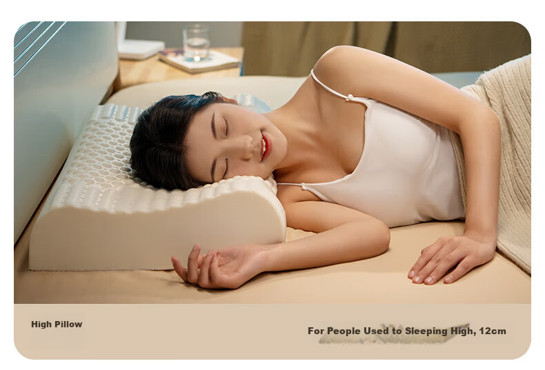 Half Crescent Moon [Imported from Thailand] Latex Pillow for Neck Support, Sleep Aid, Natural Sleeping Pillow Core for Adults and Children, Dormitory Use 23