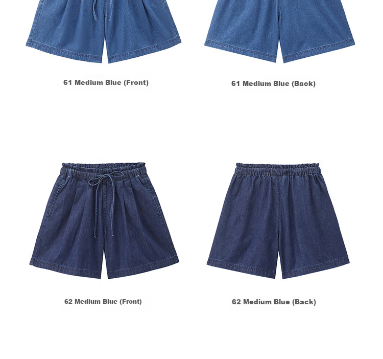 Giordano Women's Summer New Lightweight Cotton Pleated Balloon Elastic Waist Denim Shorts 13406325 20