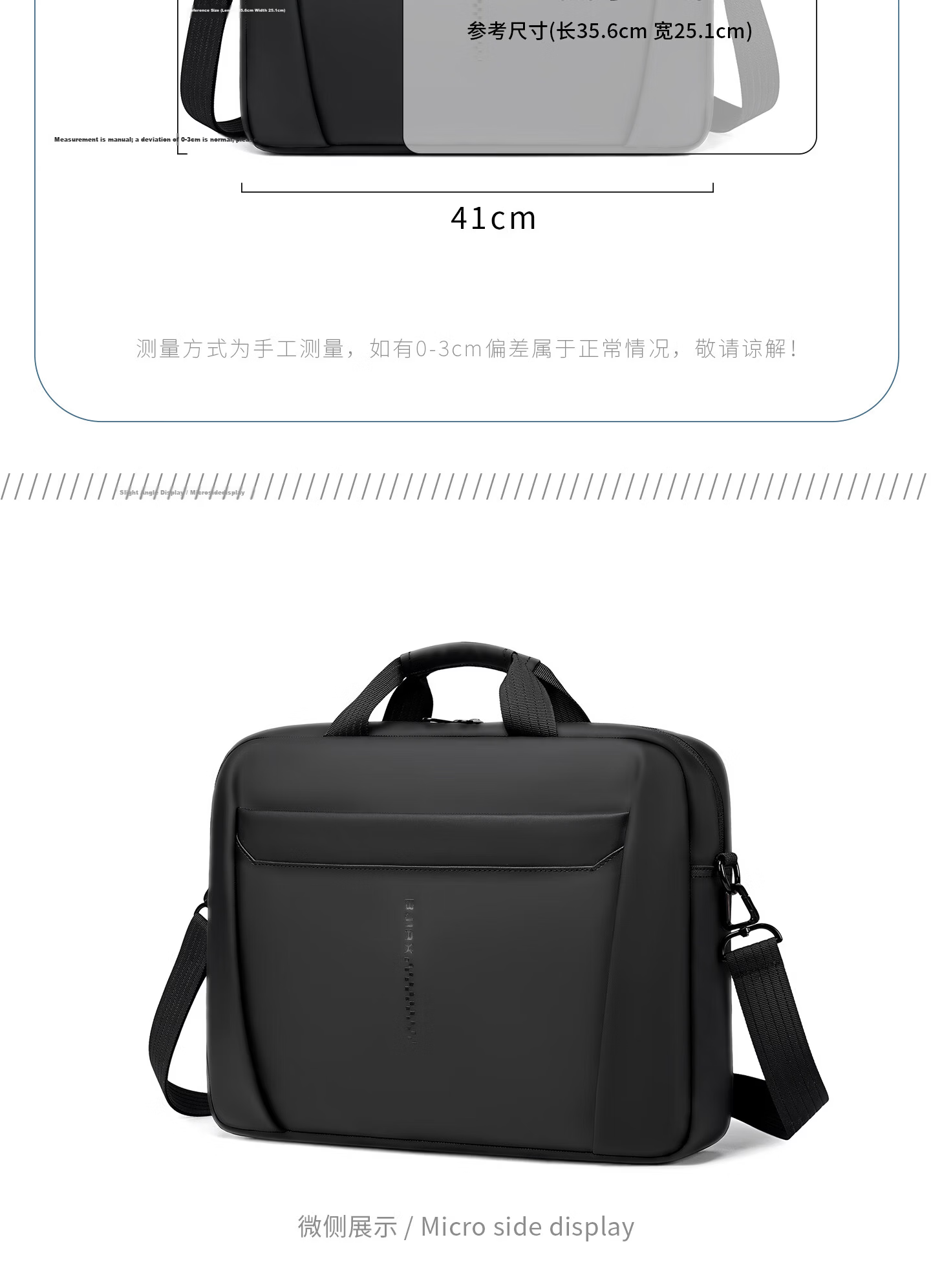 BJIAX Business Briefcase Fashion Large Capacity Handbag Office Men's Crossbody Bag Black 16-inch Laptop Bag 15