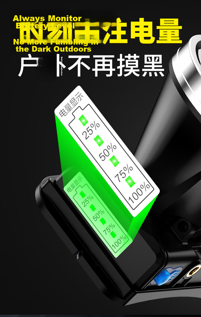 Guangming General Strong Light Headlamp Rechargeable Ultra-Bright Head-Worn Outdoor Lighting Lamp Long-Lasting Lithium Battery for Fishing 6