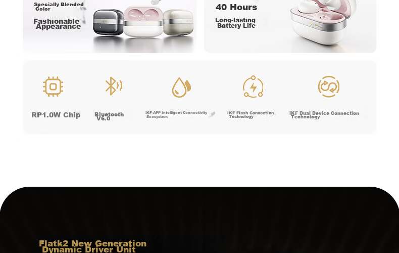 IKF Loulan [Heavy New Product] ANC Active Noise Cancelling Wireless Bluetooth In-Ear Earphones LDAC High-Quality Bluetooth 6.0 Gaming Music 2026 New Model Khaki 9
