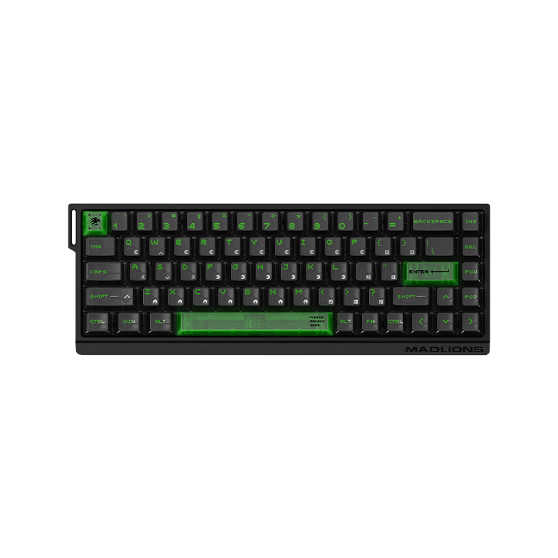 MAD CATZ MAD 60 V2 Custom 61-Key Gaming Keyboard Wired FPS Low Latency 8K Report Rate Black Lime Switch