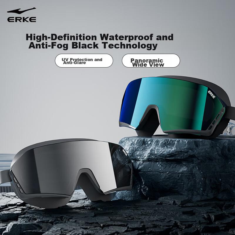 ERKE Swimming Goggles Unisex Adult HD Professional Waterproof Anti-Fog Non-Prescription Plated Swimming Glasses