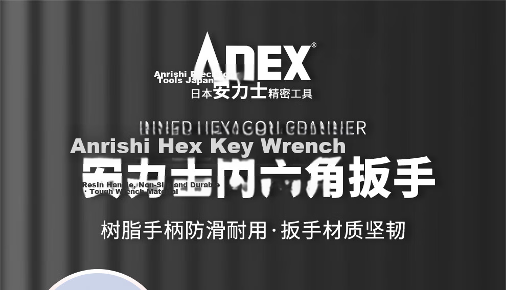 ANEX Imported T-Handle Extended Metric Hex Key No.3210 T-Type Flat Head Wrench H5.0x200mm 1