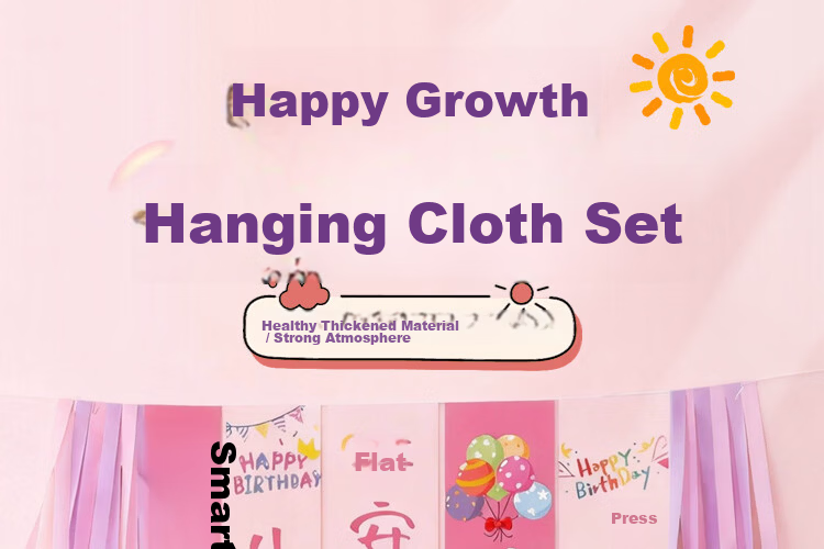 Birthday Party Decoration Banner for Girls Children's First Birthday Happy Party Balloons Backdrop 1