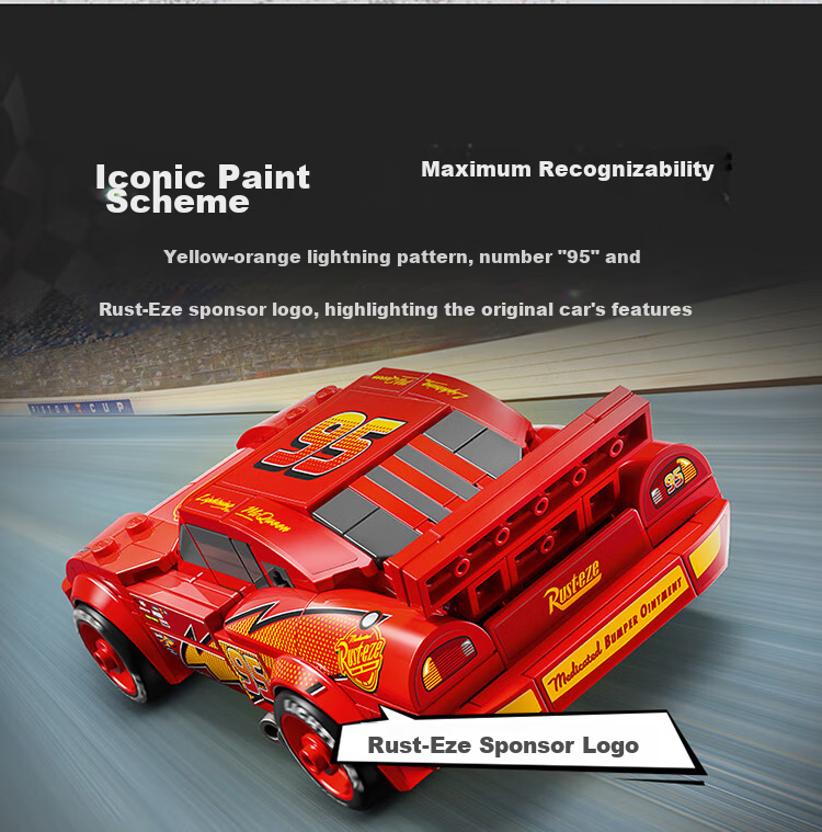 LEGO Building Blocks Racing Series 77255 Lightning McQueen Kids Boys Girls Toy Birthday Gift Home Decor Ornament 5