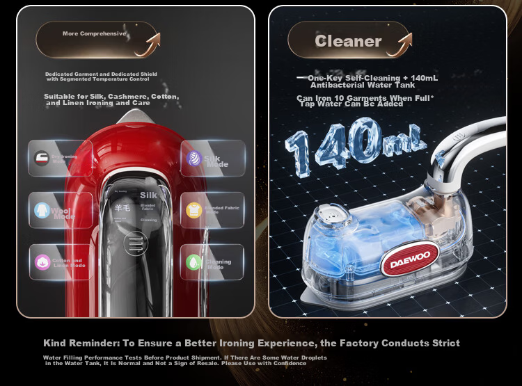 DAEWOO Hobo Handheld Garment Steamer Portable Home Travel Mini Iron HI-045 11