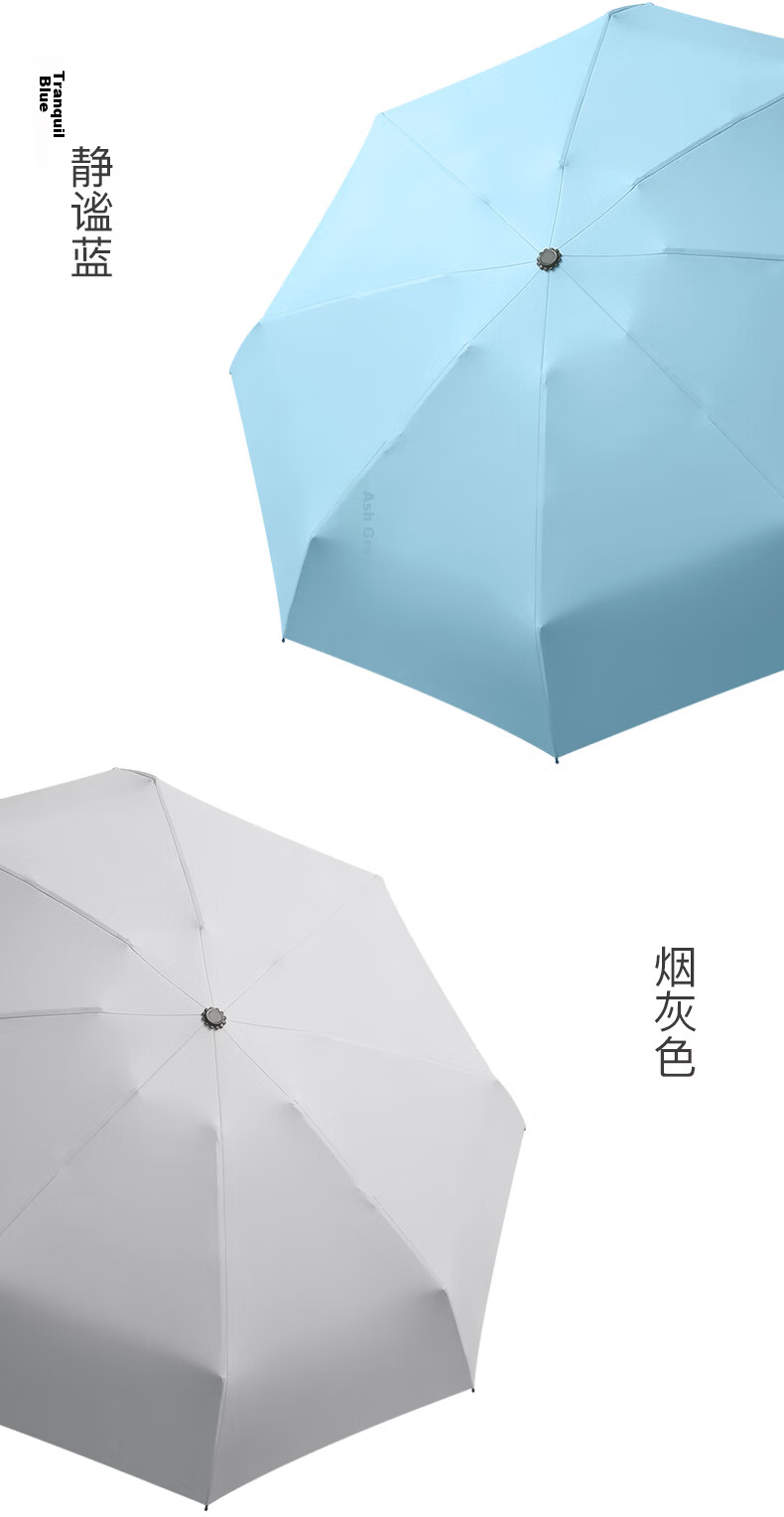 Qimaimai Ultra-Light Umbrella, Five-Fold Sun Umbrella, UV Protection, Mini Folding Sunscreen Capsule Umbrella for Women, Exquisite Blue 16