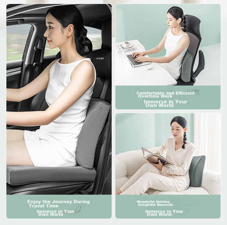 JD Jingzao 94% Natural Latex Island Lumbar Cushion Office Car Chair Back Support Pillow 9