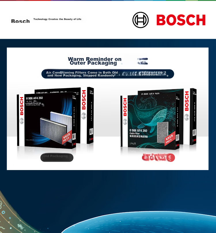 BOSCH Single-Effect Air Conditioning Filter 5263 for Toyota Corolla, Levin, Camry, Highlander, Prado, Vios, Yizhi, RAV4 1