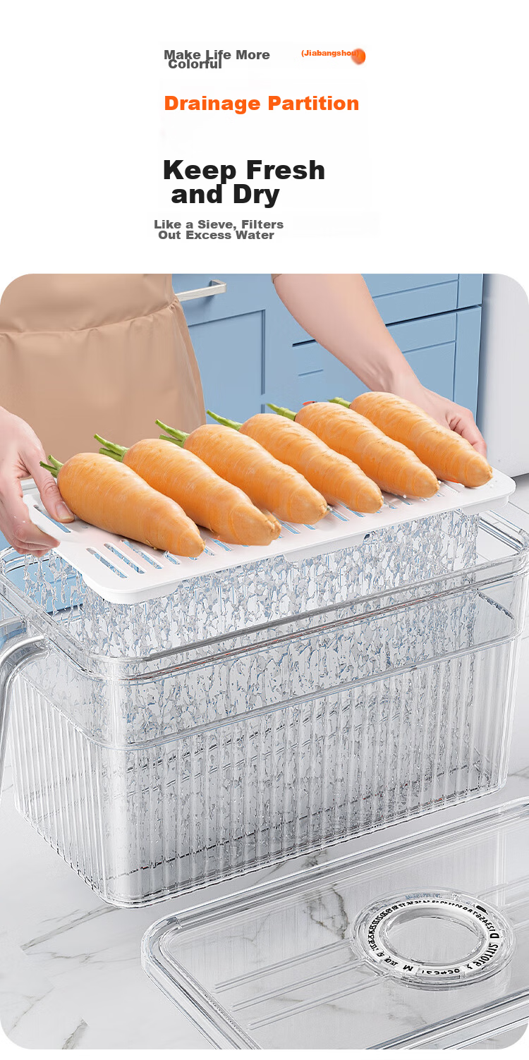 Refrigerator Storage Box Fresh-keeping Box Food Grade Sealed Fresh-keeping Freezing Special Kitchen Fruit Vegetable Egg Storage Box 5