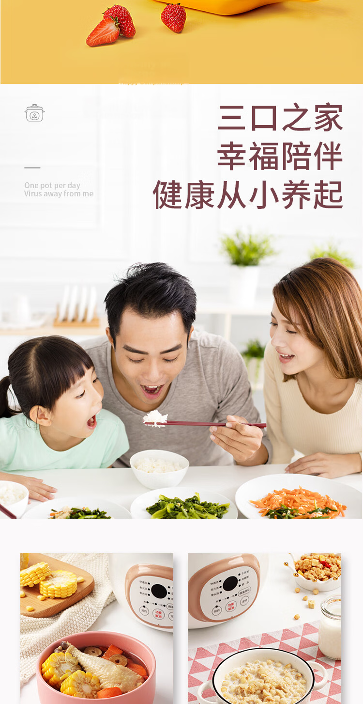 TONZE Electric Stew Pot Soup Cooker Baby Porridge Pot BB Stew Pot Health Care Household Smart Reservation Ceramic Inner Pot DGD15-15DD 1.5L 8