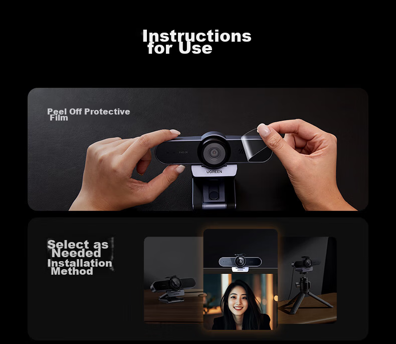 UGREEN 2K HD USB Webcam with Autofocus Dual Microphones and Speaker for Desktop Laptop Interview Exam Live Streaming Video Calls Conference 65545 27