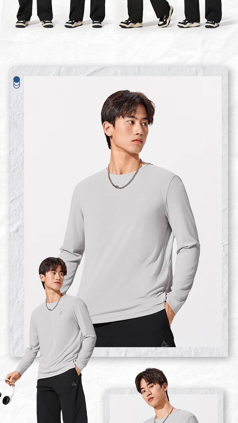 Peak Quick-Dry UV Protection Long Sleeve T-Shirt Men Spring Sweatshirt Running Sports Training Outdoor Casual Top Women DF644560 4