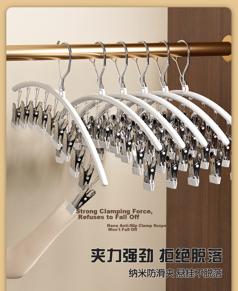 Mengtin Multi-Clip Sock and Underwear Drying Rack, 10 Clips, Windproof Household Hanger 3