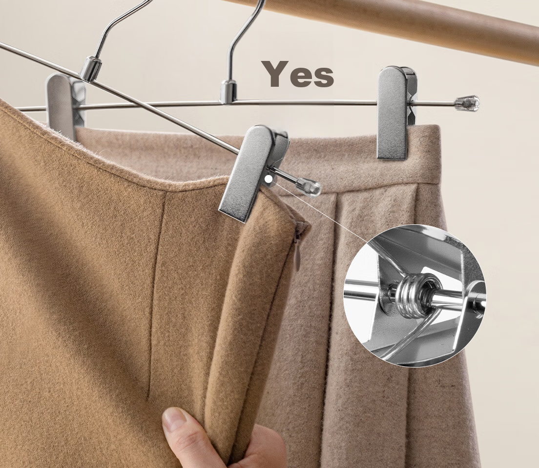Lanjiaoluo Multi-Layer Pants Hanger, Clothes Rack, Seamless Trouser Hanger, Scarf Holder, Storage Scarf Rack, Trouser Clip, Belt Storage Rack, White, 5 Layers 4