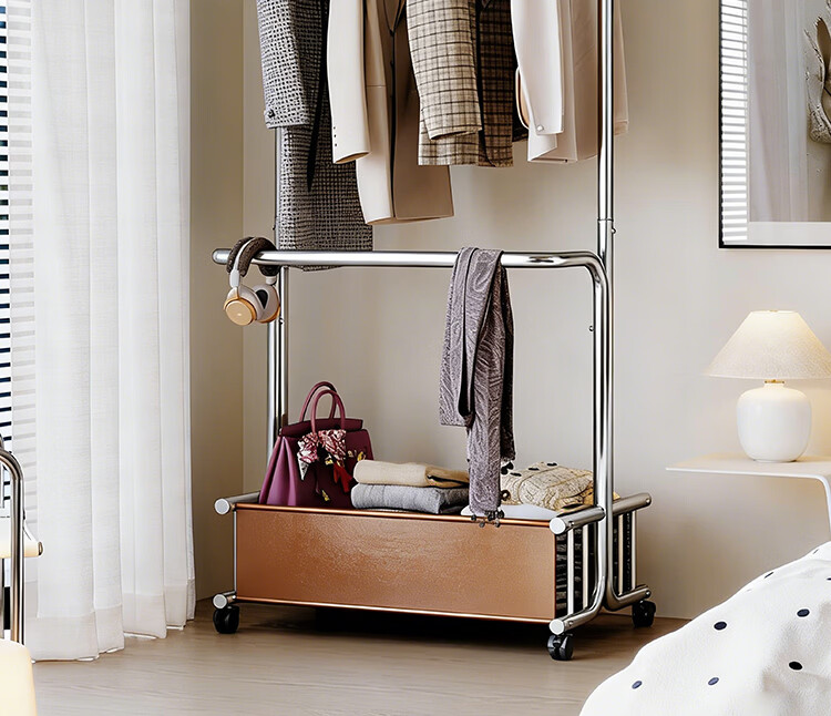 Yicai Nianhua 100CM Floor Standing Clothes Rack Bedroom Living Room Dormitory Coat Rack Storage Rack Simple Home Hat Rack Drying Rack 4