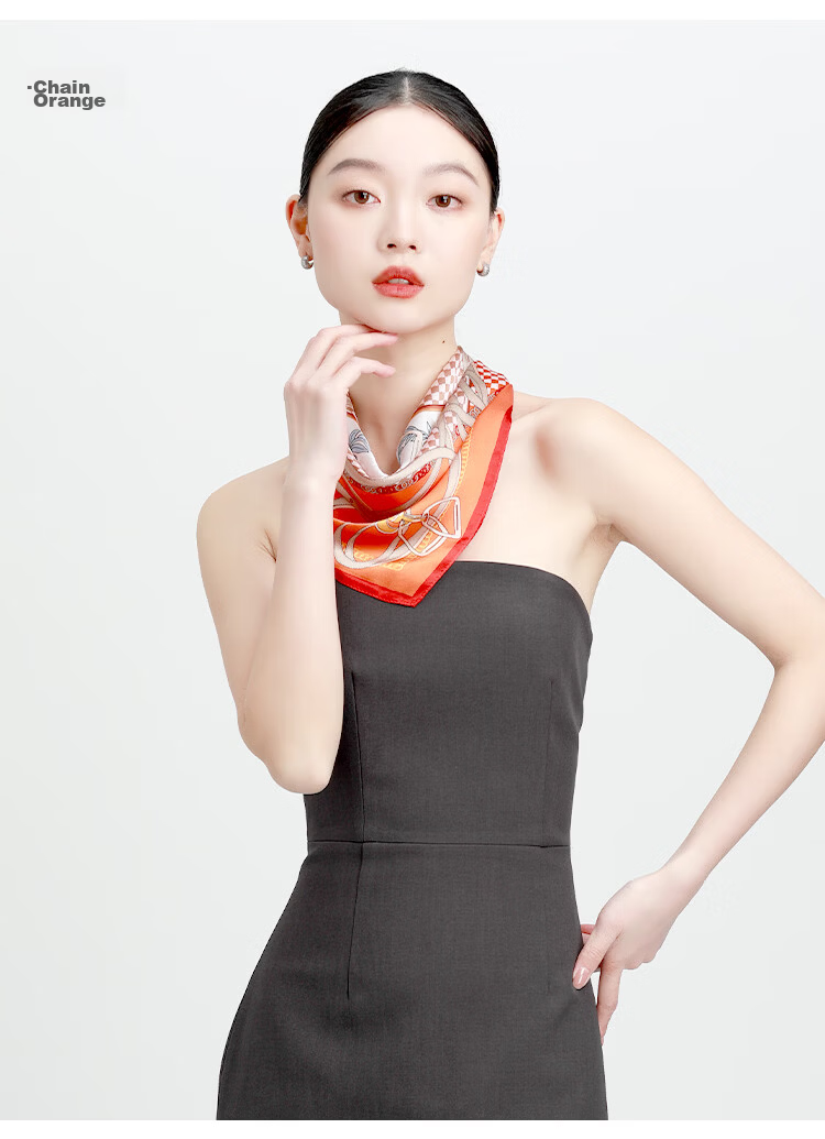 5161 Premium 100% Mulberry Silk Scarf Small Square Neck Scarf 2025 New Printed Hair Tie Gift 20