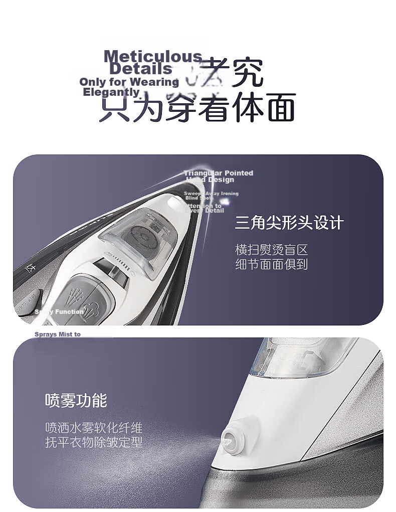 SUPOR Wireless Steam Iron 100g/min High Steam Output Household High Power Portable Mini Iron SJ-Y61A 12