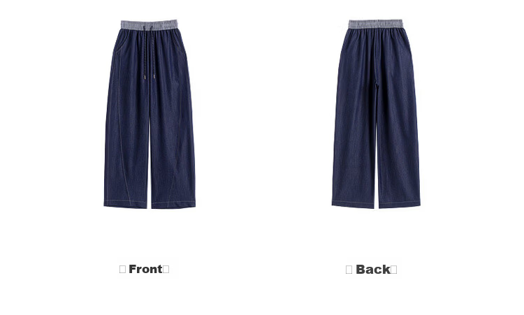 Demana Draped Air Pants Summer Commuter Colorblock Elastic Waist Curved Leg Loose Slim Petite Women's Casual Pants 11