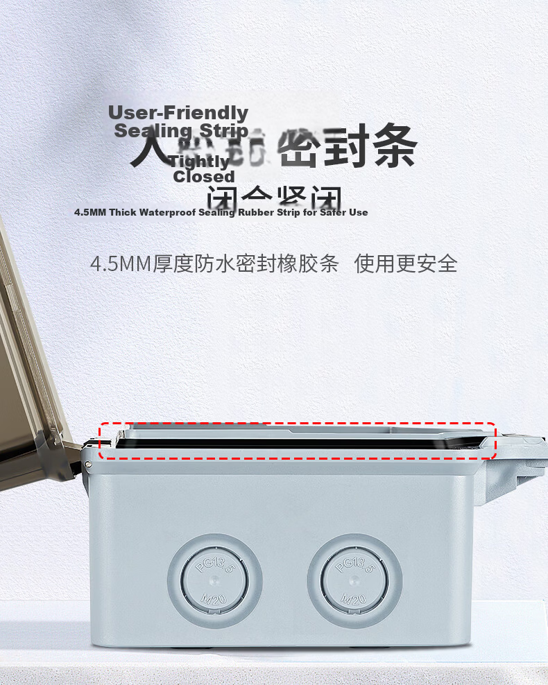 DELIXI Switch Socket Waterproof Box IP66 Outdoor Rainproof Splash-proof Box Enlarged Thickened Sealed Rainproof 86 Type Single Gang 4