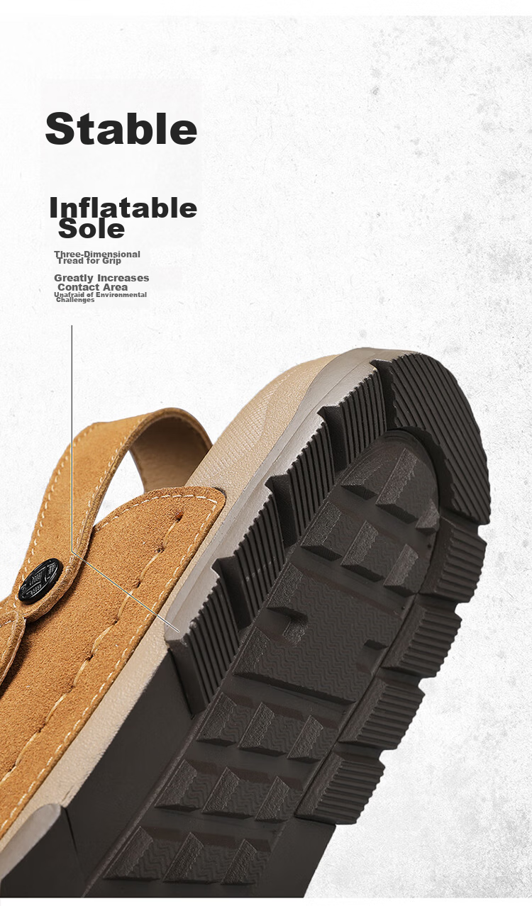 Bull Family Men's Summer Sandals Breathable Versatile Beach Shoes Thick Sole Durable Birkenstock Retro Casual Slippers 13