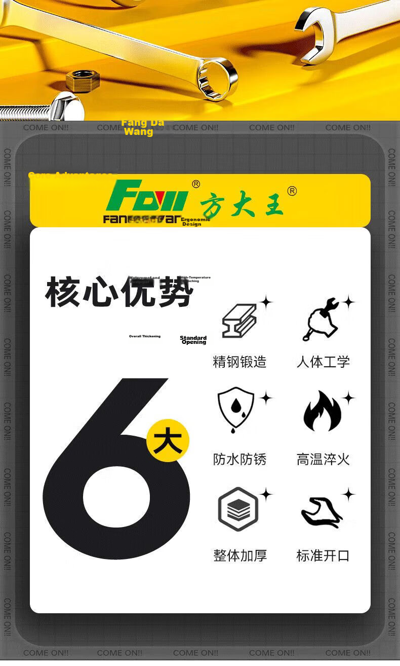 Fang Da Wang Dual-Use Industrial Grade Wrench, Thickened Design for Easy and Efficient Use [14mm] 2