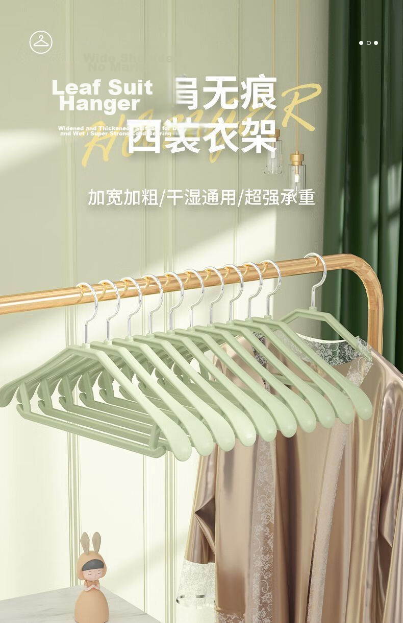 Mengtin Wide Shoulder Hangers Non-Slip No Trace PP Plastic Clothes Hangers for Balcony Dormitory Home Use, Pack of 20 1