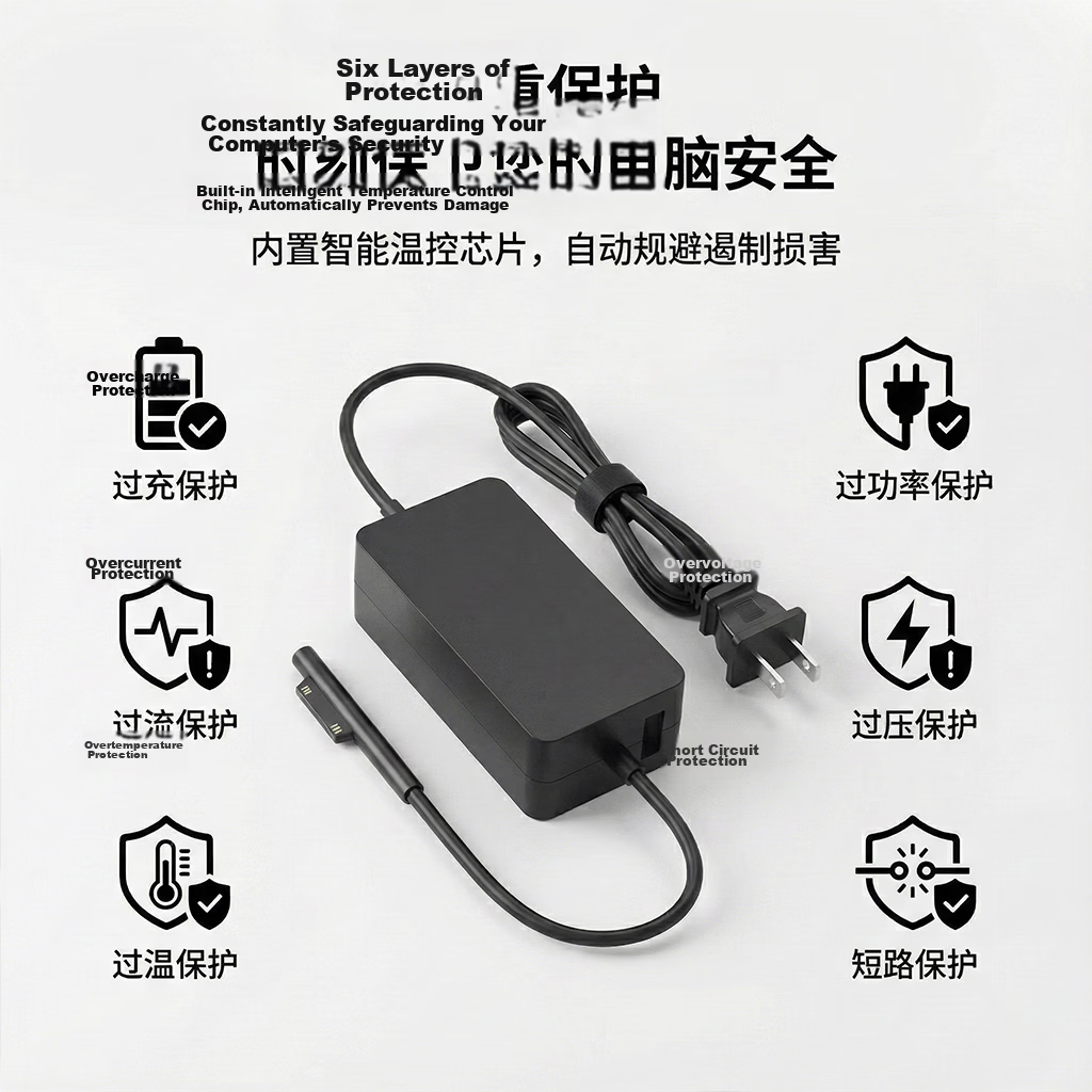 Green Efficiency Microsoft Surface Charger Cable Compatible with Pro 7/6/5/4 GO Laptop Tablet Power Adapter Type-C to Surface Magnetic Cable 6