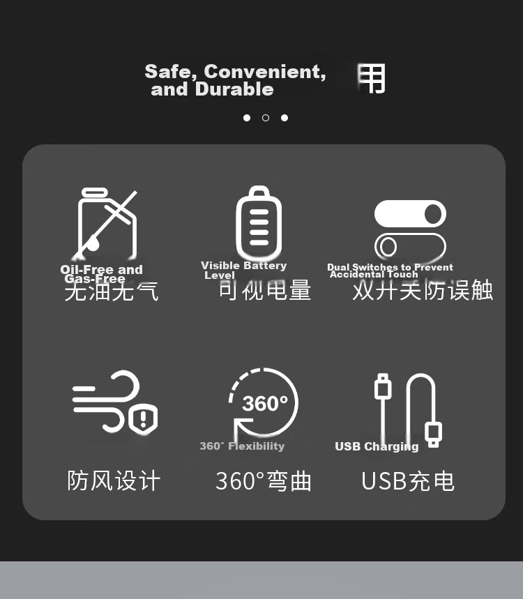 Extreme Space Rechargeable Continuous Pulse Igniter for Gas Stove Black Electronic Lighter Gun 1