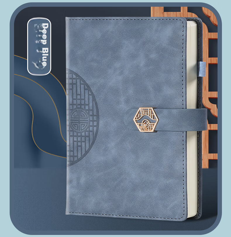 SHEN SHI A6 Chinese Style Trend Notebook 140 Sheets/280 Pages Window Flower Buckle High-Value Journal Diary Homework Record Book Custom Logo Available Sky Blue 1 Piece 12