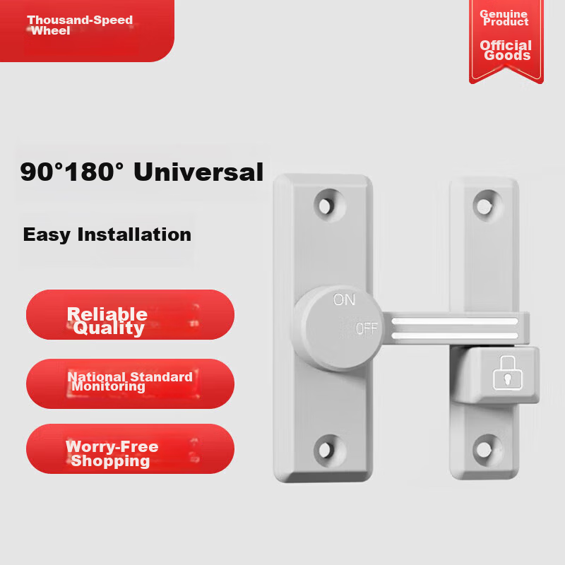 Qiansu Wheel No-Drill Positioning Bolt Door Latch Push-Pull Door Lock Indoor Vintage Clip Surface-Mounted Sliding Door Lock Positioning Door Catch - White 90°180° Universal
