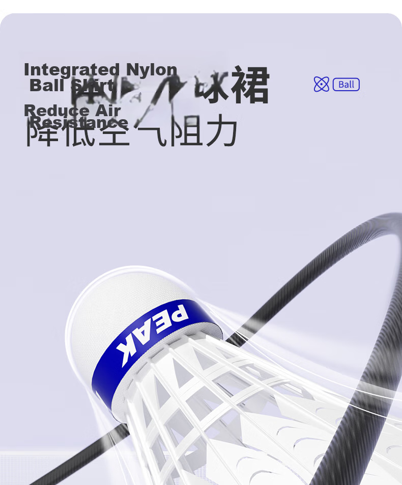 Peak Badminton Synthetic Nylon Shuttlecocks Plastic Durable King 12-Pack Training and Competition Shuttlecocks Pokeong 6