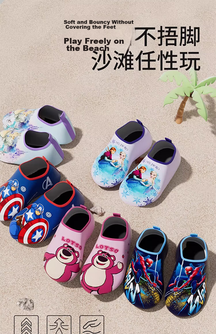 Disney Kids Beach Shoes Non-Slip Snorkeling Socks Boys Girls Swimming Water Shoes D95907 Blue Yellow Mickey M 1