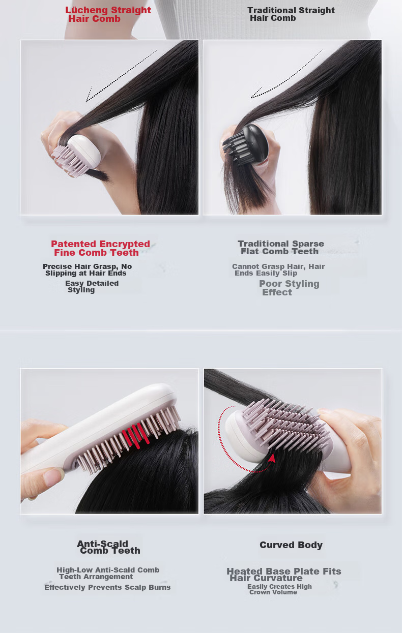 Lucheng [Recommended by Song Yi] Wireless and Wired Dual-Effect 2nd Generation | Thermal Balance Hair Straightening Brush with Negative Ions, Damage-Free High-Volume Hair Clip, Curling Iron, Flat Iron 11