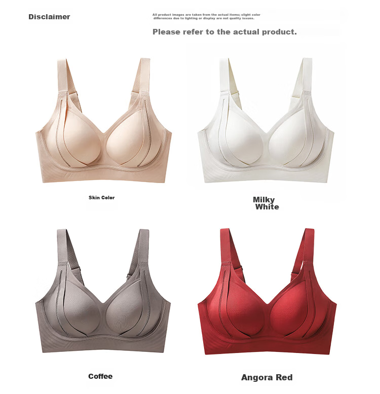 Ordifen Seamless Women's Push-Up Lifting Large Bust Minimizing 10A Antibacterial Anti-Sagging Sports Bra White XL 18