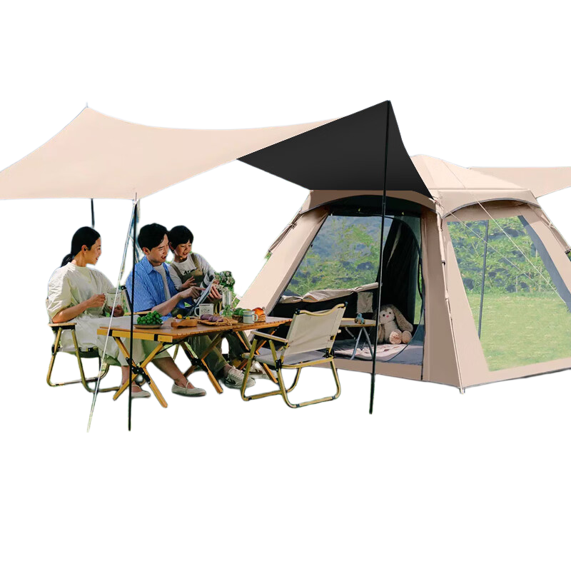 BeiJiLang Outdoor Tent Blackout Sunshade Fully Automatic Quick-Open Canopy 2-in-1 Rainproof Camping Picnic Beach Tent