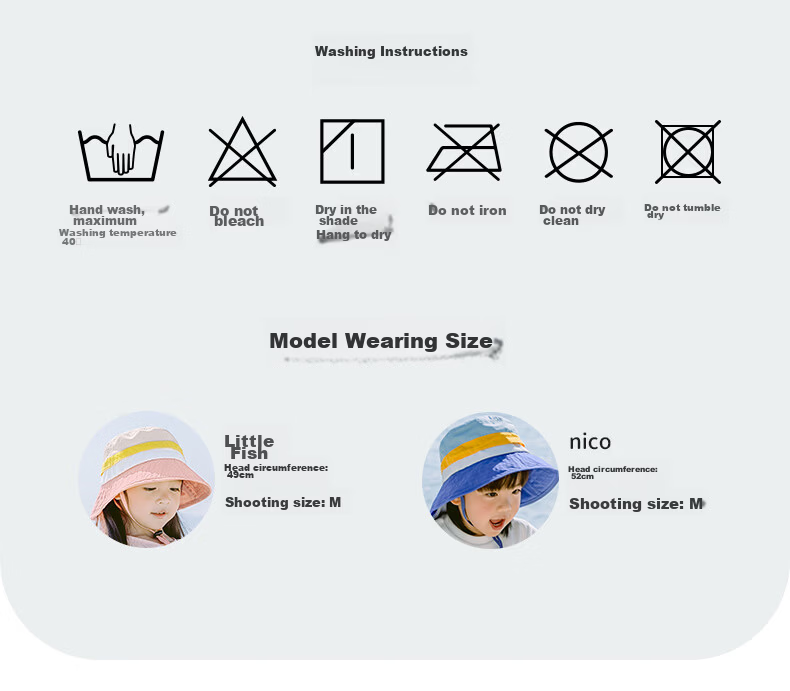 SHUKIKU Kids Sun Protection Hat UV Adjustable Breathable Bucket Hat Yellow Blue Elephant Size M 28