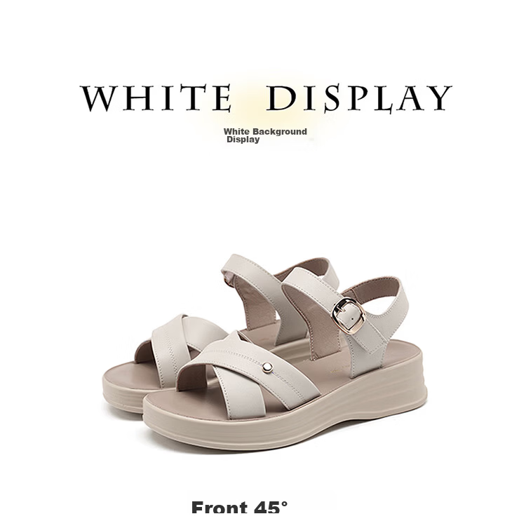 Red Dragonfly Mom Summer Sandals Soft Leather Sole Middle-aged and Elderly Women's Shoes Magic Tape Beach Shoes WTK265021 Black Size 38 9