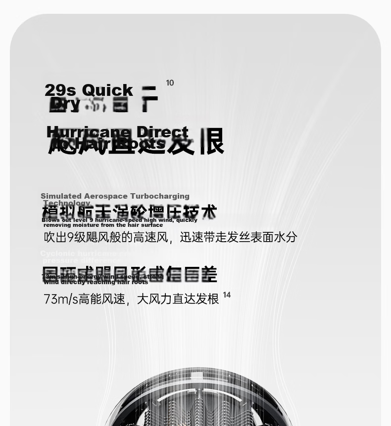 CONFU High-Speed Hair Protection Blower, Hollow Bladeless Household Model, High-Power Strong Airflow Quick-Drying Plasma Non-Damaging Hair Electric Hair Dryer, Birthday Gift, F9 Star Gray 14