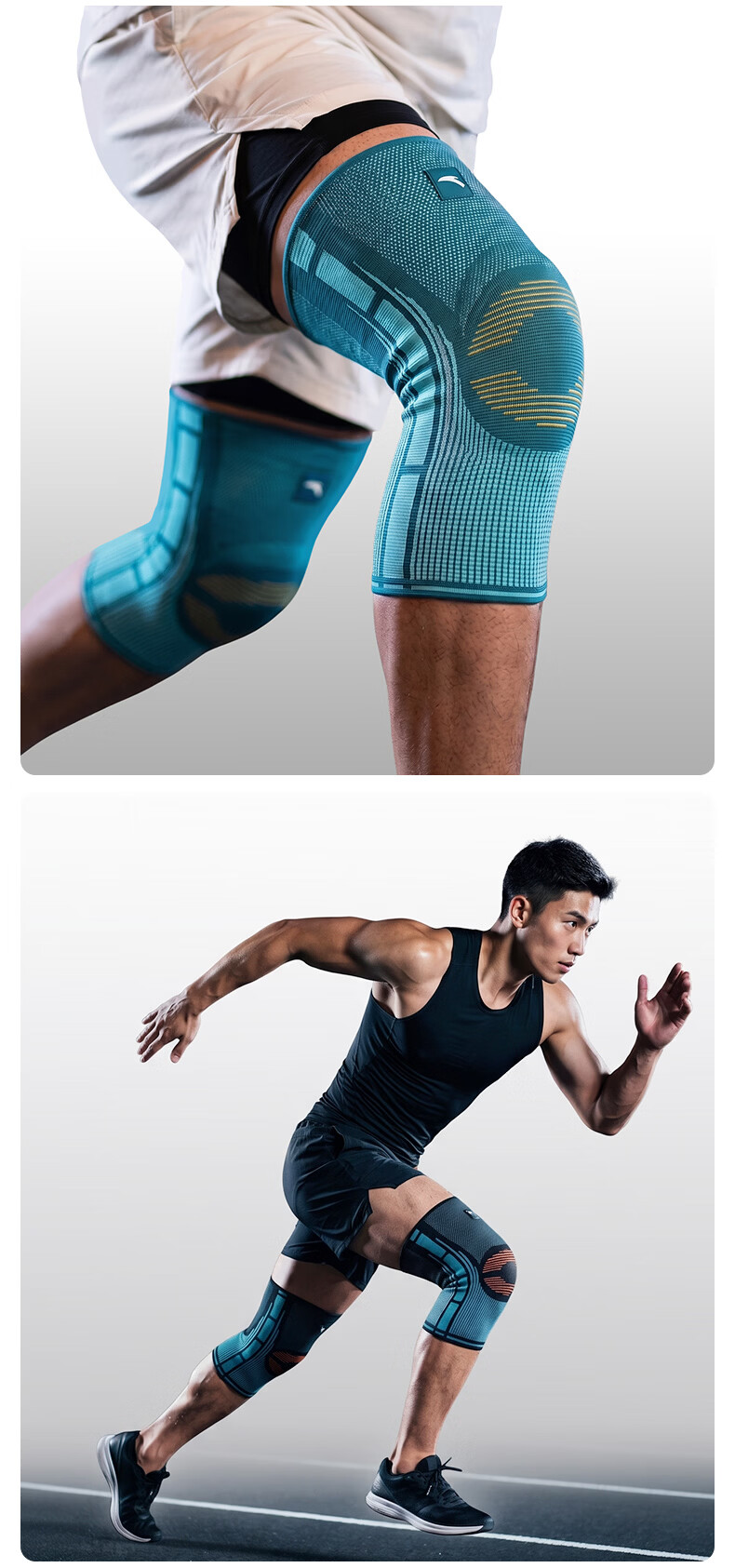 ANTA Knee Brace for Sports, Running, Warmth, Cold Legs, Basketball, Knee Protection, Meniscus Injury, Badminton, Black, Size L 8