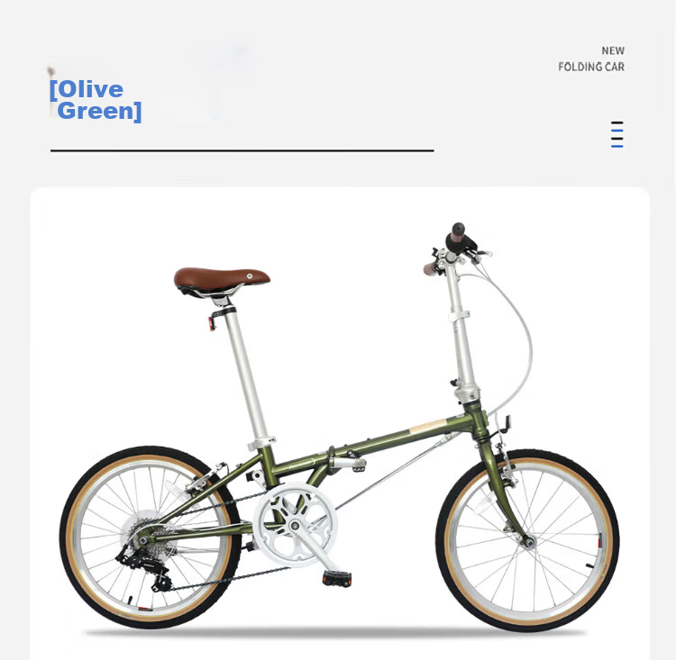 DAHON 20-inch D7 Speed Folding Bicycle Unisex Student British Retro Bike HAC071 Olive Green 9